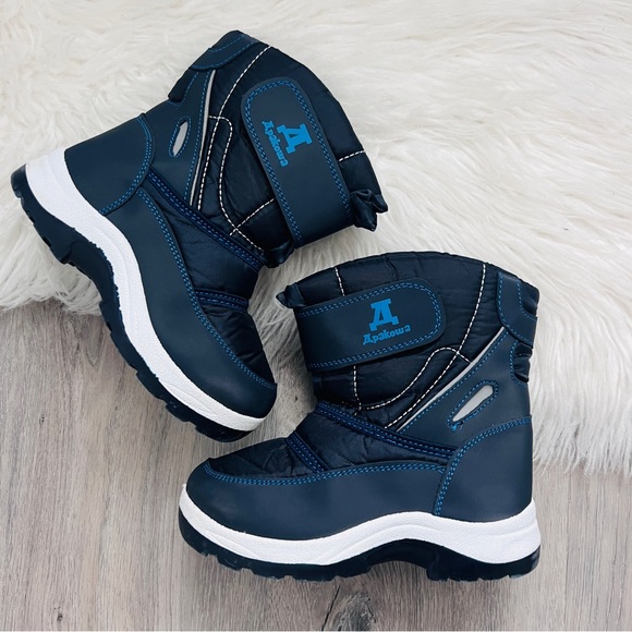 Apakowa Kids Boys Cold Weather Water Resistant Winter Snow Boots - Picture 1 of 7
